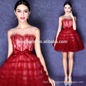 Schatz Mini Kurz Rock Sexy Red Puffy Prom Kleider